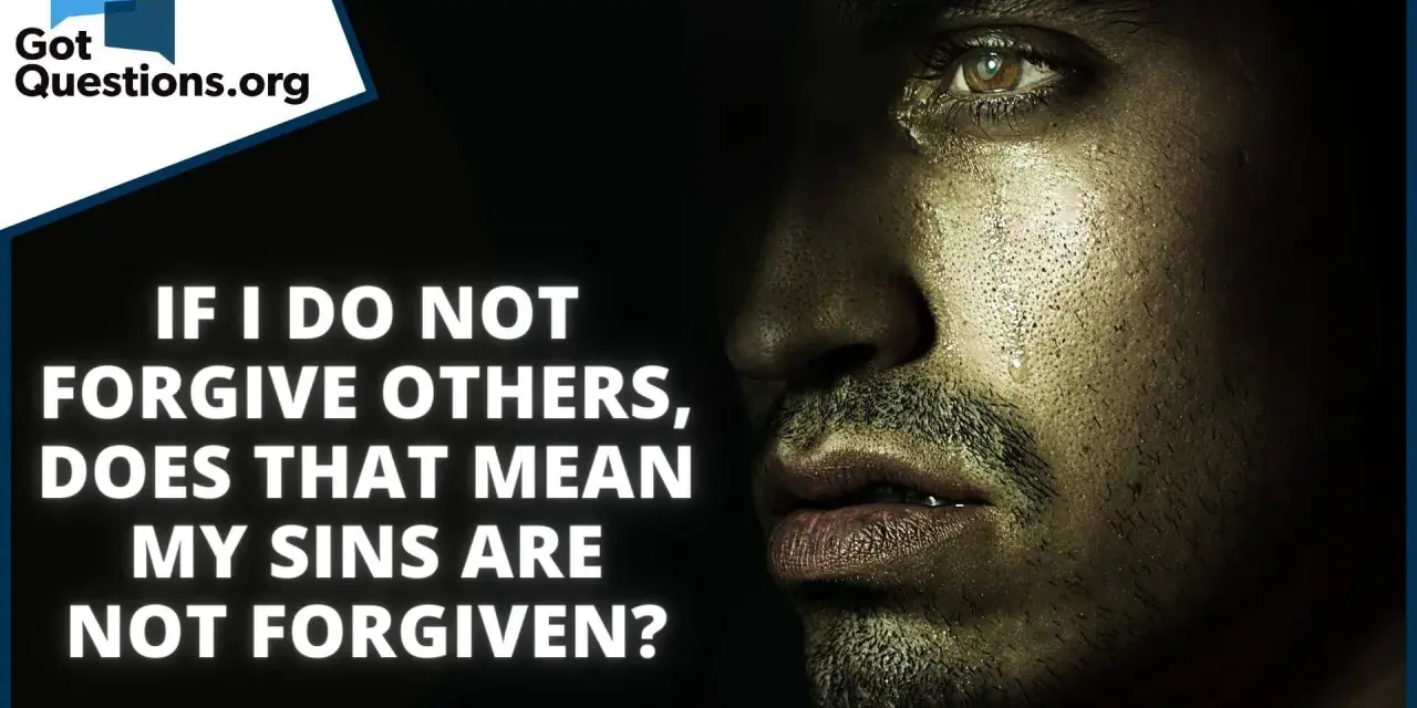 A man cries, questioning if his sins are forgiven if he doesn't forgive others, reflecting what Jesus says about forgiveness.