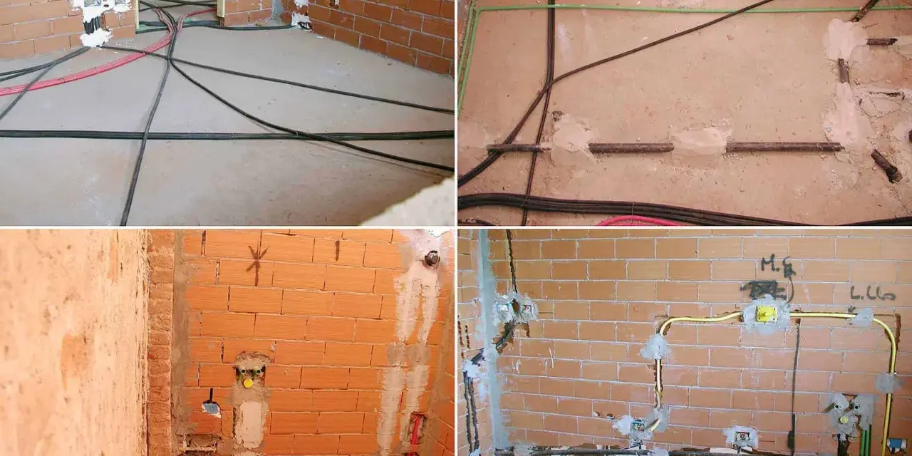 Instalacja gazowa w mieszkaniu przepisy: widok na przewody i rury w trakcie budowy.