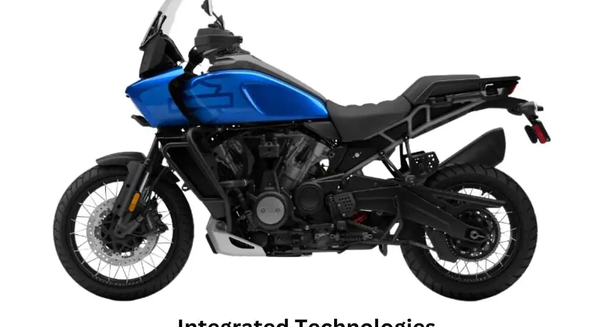Harley-Davidson Pan America blu, pronta a raggiungere la sua velocità massima grazie alle sue tecnologie integrate.