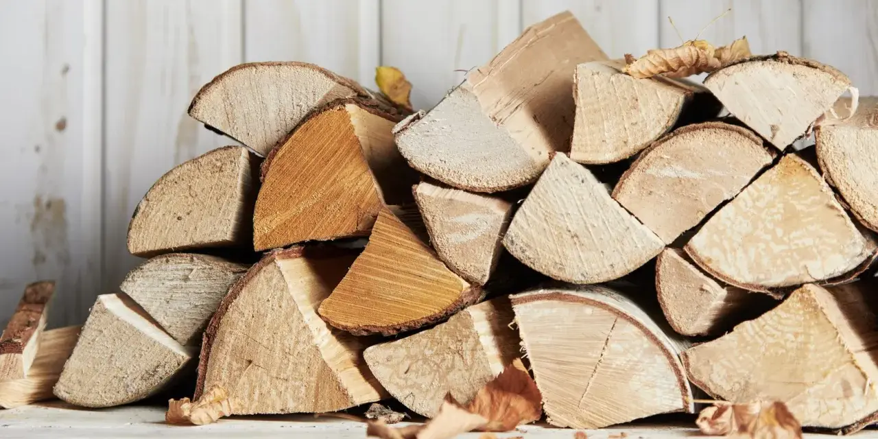 Un tas de bois de chauffage, prêt pour l'hiver. Le charme rustique du bois sec promet des soirées douillettes.