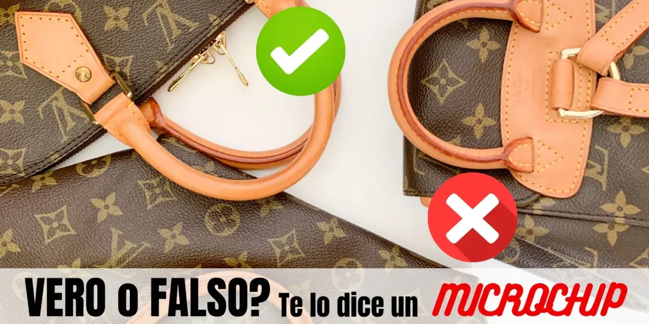 Dettagli del marchio Louis Vuitton: una borsa autentica con segno di spunta verde e una sospetta con croce rossa. Vero o falso?