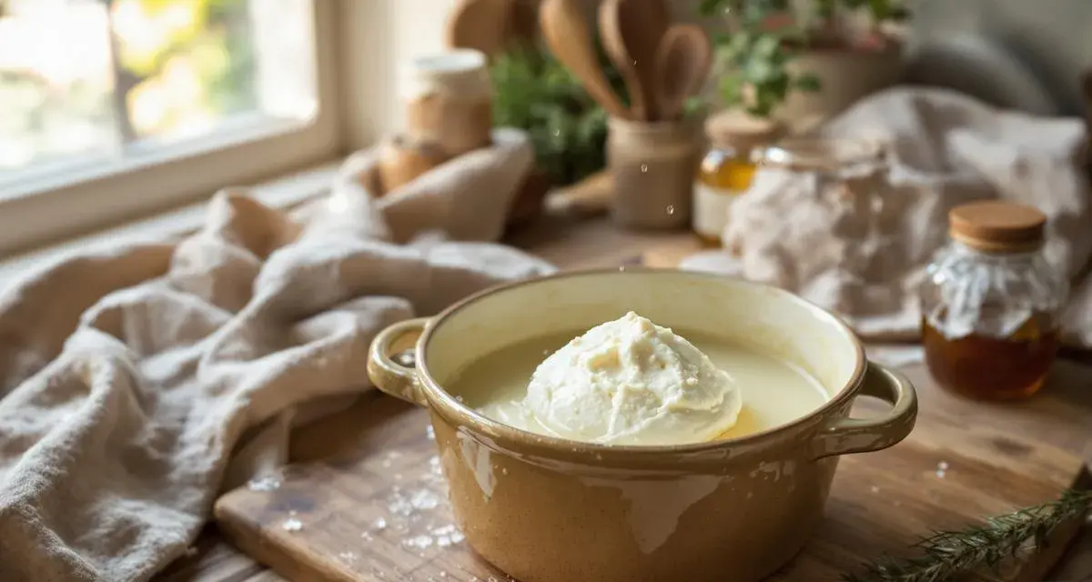 Un généreux monticule de fromage blanc faisselle dans un bol, prêt à être dégusté.