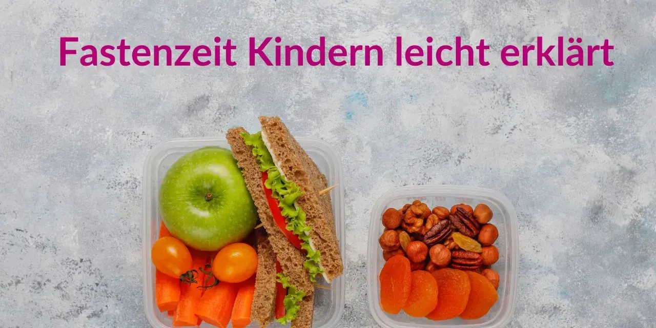 Gesunde Snacks für die Fastenzeit: Apfel, Karotten, Sandwich, Nüsse und Trockenfrüchte. Warum fasten?