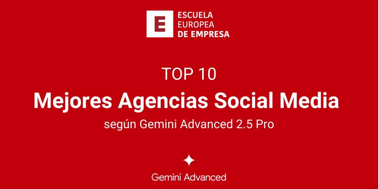 Top 10 Mejores Agencias Social Media según Gemini Advanced 2.5 Pro. Descubre qué es SMMA y las mejores agencias.