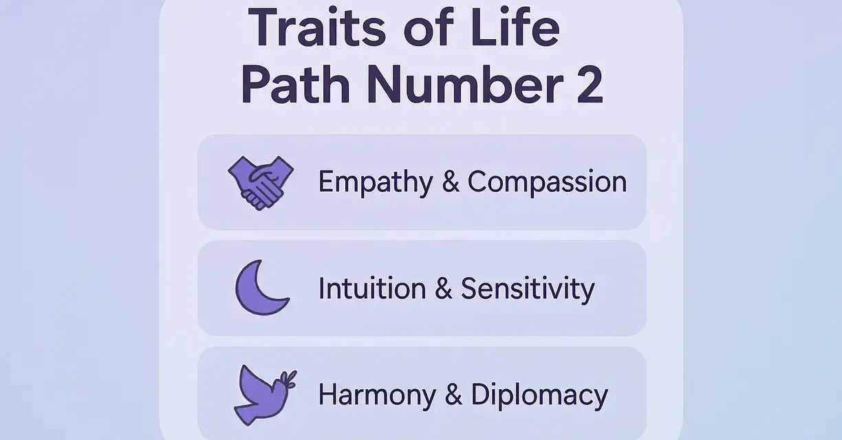 Cechy ścieżki życia numerologiczna 2: empatia, intuicja i harmonia.