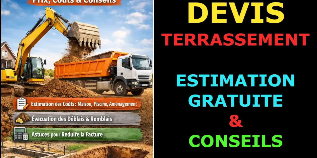 Excavatrice chargeant une benne, devis terrassement piscine, estimation gratuite et conseils pour réduire la facture.