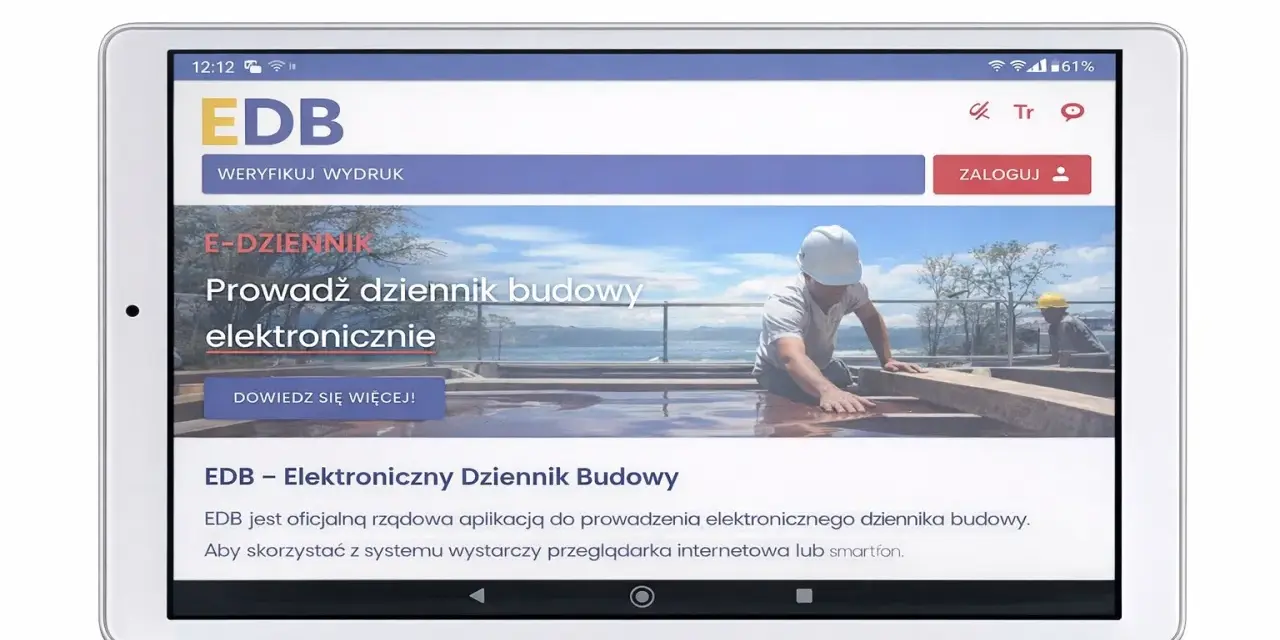 EDB - Elektroniczny Dziennik Budowy. Aplikacja do prowadzenia dziennika budowy online.