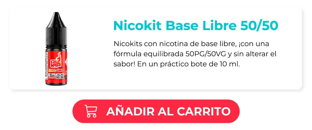 Bote de nicotina NIKO-VAP con fórmula 50/50. La molécula de nicotina base libre, equilibrada para no alterar el sabor.
