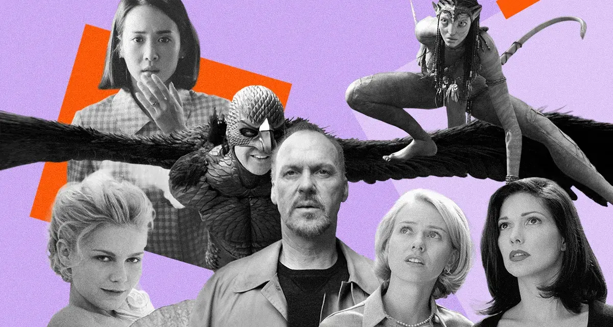 Volti iconici di un drama film: Michael Keaton, Naomi Watts, Zoe Saldaña, Emma Stone, Edward Norton e Amy Adams.