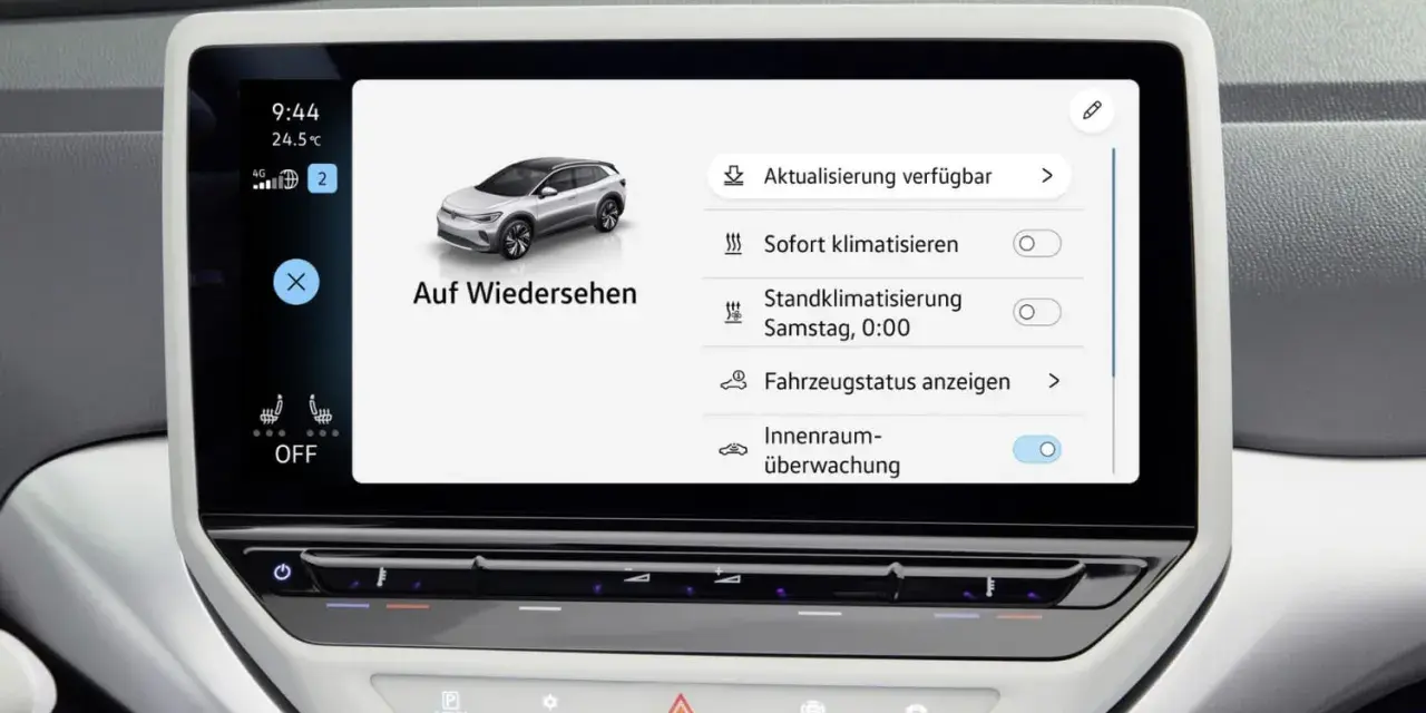 VW Infotainment zeigt "Aktualisierung verfügbar" an. So kann man das VW Software-Update selber machen und das Auto auf dem neuesten Stand halten.