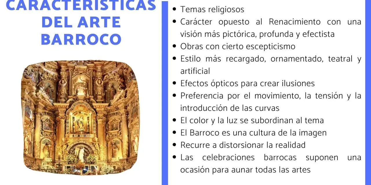 Detalle de un altar dorado, mostrando la opulencia y el dramatismo de las características del barroco.