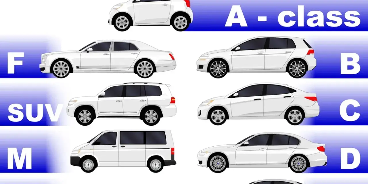 Classi di auto: dalla piccola A alla lussuosa F, passando per SUV, monovolume e berline auto significato.