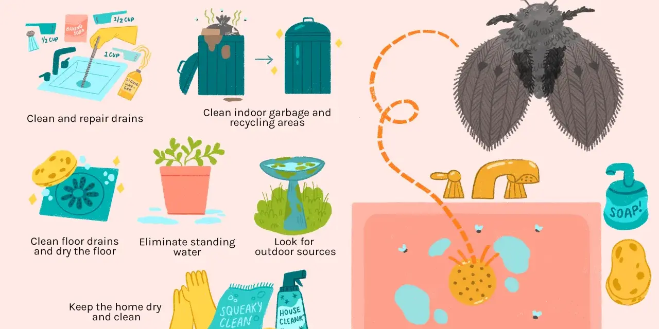 Learn how to get rid of drain flies by cleaning drains, garbage, and standing water. Keep your home dry and clean to prevent these pests.