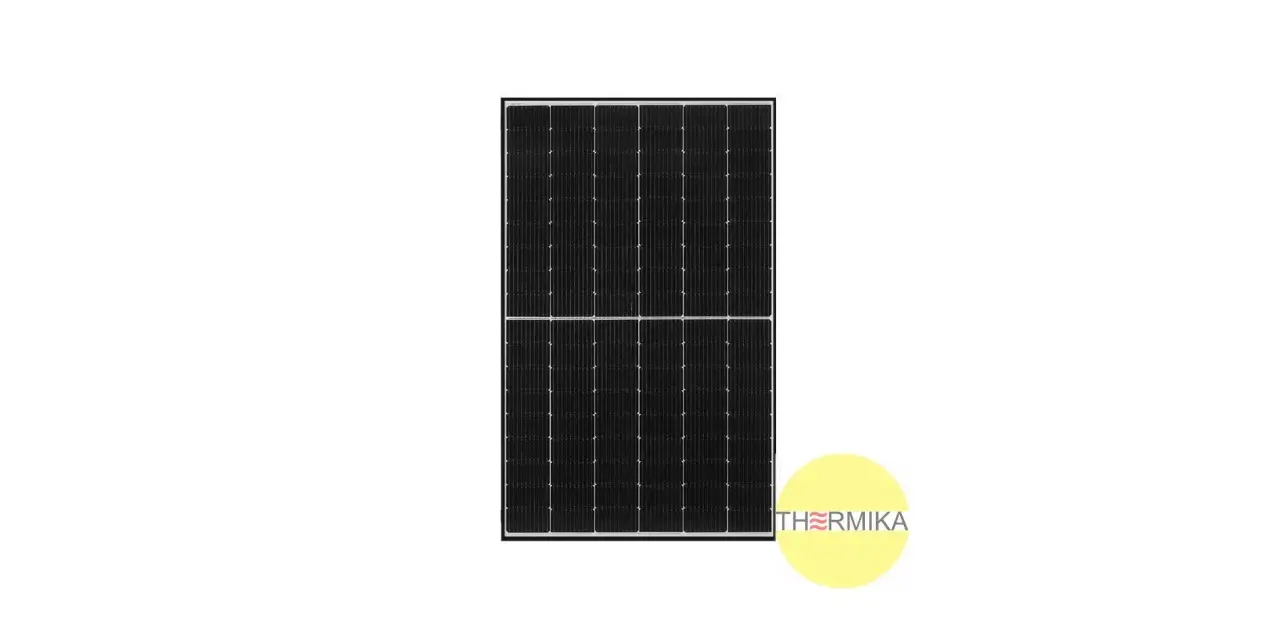 Panel fotowoltaiczny Jinko 410W, z logo Thermika.