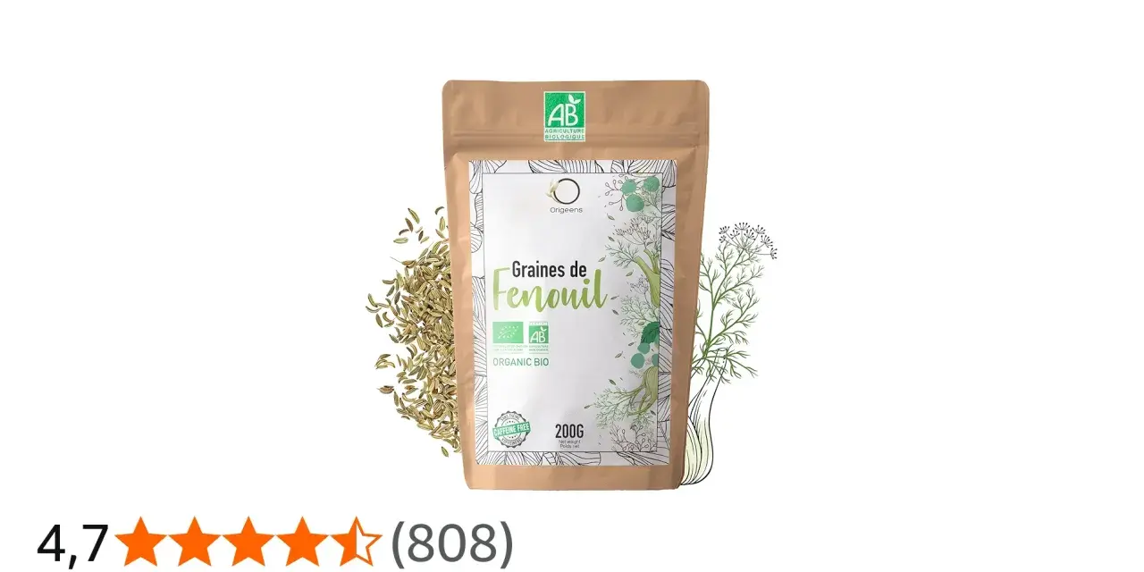 Sachet de graines de fenouil bio, idéal pour une tisane allaitement. Une aide naturelle pour les jeunes mamans.