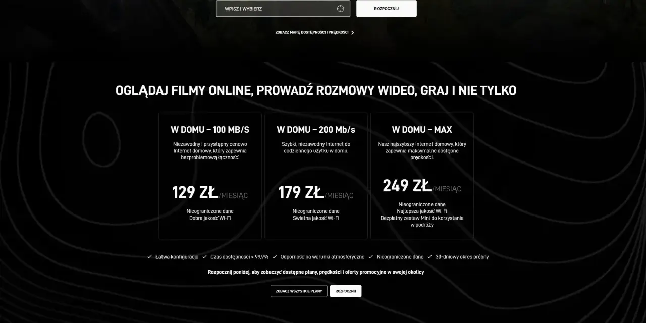 Oferta internetu domowego z opcją łączność satelitarna. Sprawdź plany i prędkości.