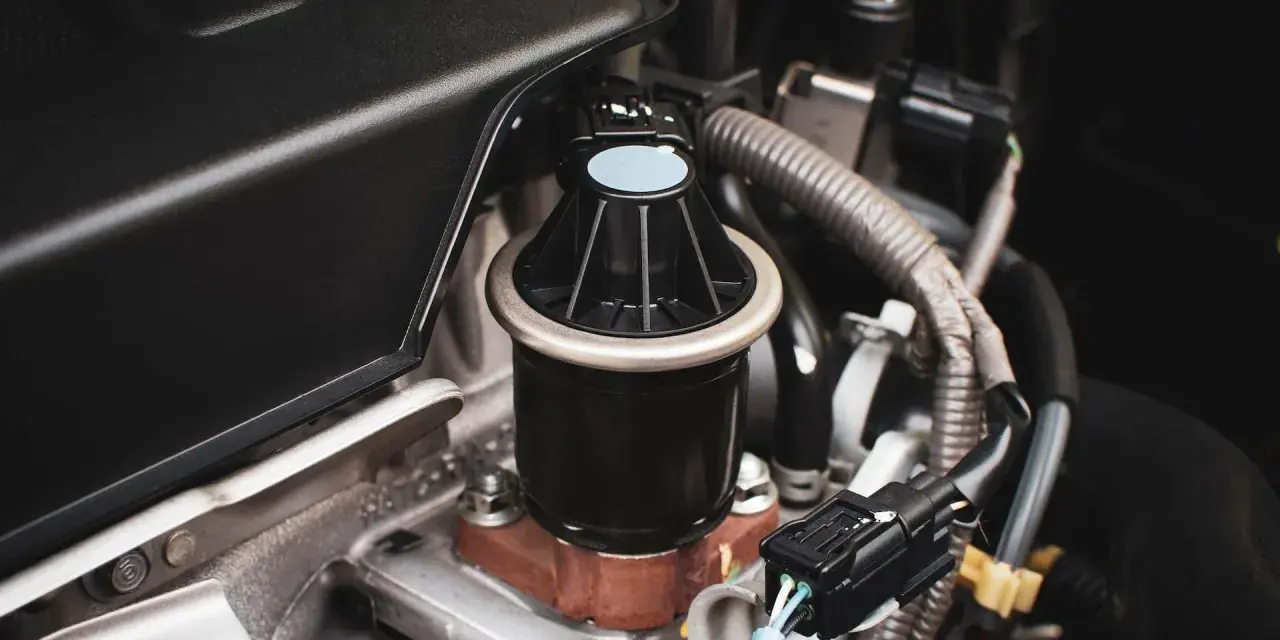 Close-up of a new EGR valve, ready for installation. This part is crucial for emissions control, and a replacement ensures optimal engine performance.