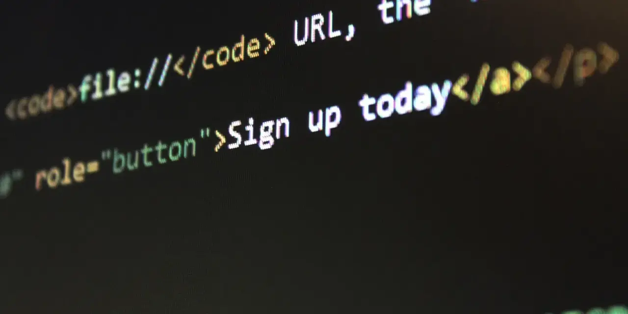Fragment kodu html z przyciskiem "Sign up today".