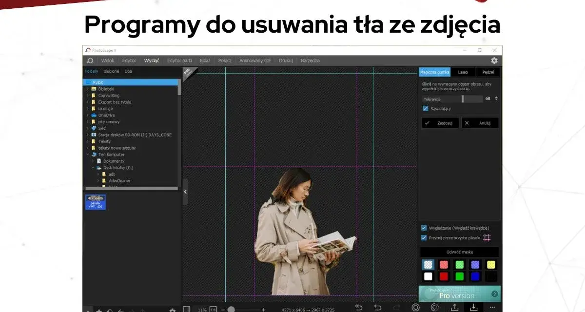 Program do usuwania tła ze zdjęcia PhotoScape X z kobietą czytającą książkę.
