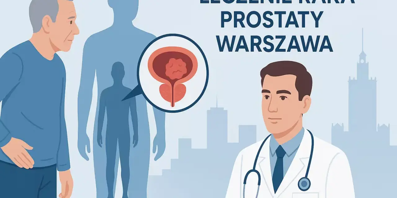 Leczenie raka prostaty w Warszawie. Lekarz omawia z pacjentem obraz układu moczowo-płciowego z zaznaczoną zmianą.