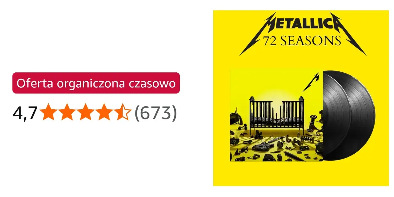 Okładka nowej płyty Metalliki "72 Seasons" z dwoma czarnymi winylami.