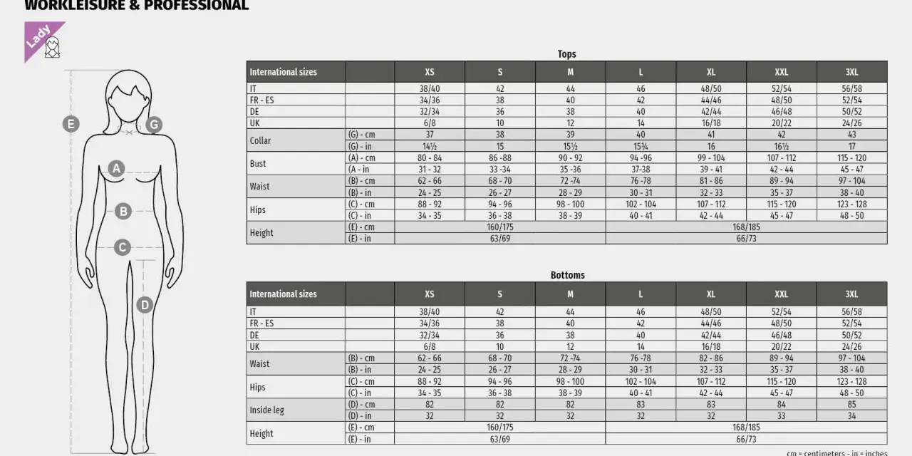 Tabla de equivalencias de talla 52 de pantalón para mujer, con medidas de cintura, cadera y pierna.