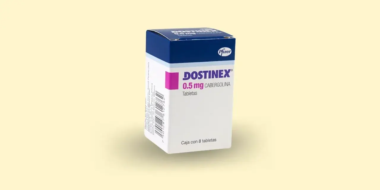 Opakowanie leku Dostinex 0.5 mg, zawierające tabletki na zatrzymanie laktacji.