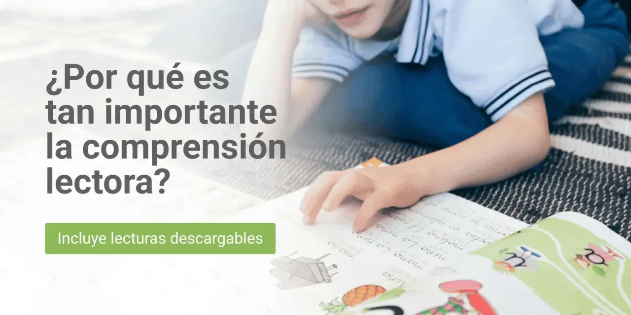 Un niño lee un libro con ilustraciones, fomentando las comprensiones lectoras para 3 primaria. Incluye lecturas descargables.