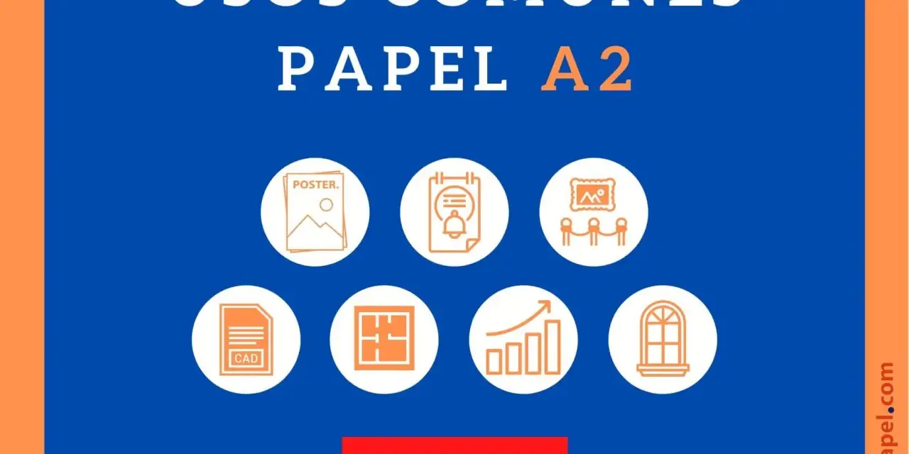 Usos comunes de papel A2: pósters, planos CAD, gráficos, etc. Ideal para proyectos creativos y profesionales.