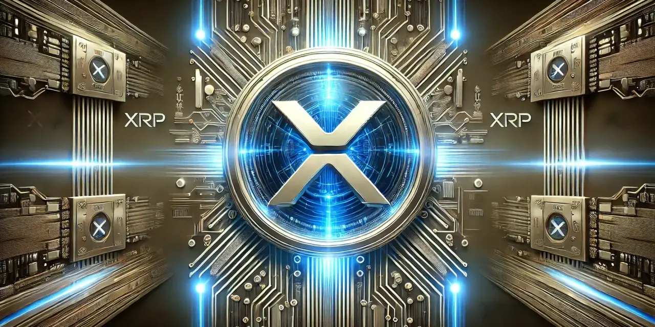 Centralny symbol XRP otoczony futurystyczną elektroniką. Dowiedz się, jak kupić XRP i dołącz do rewolucji kryptowalut.
