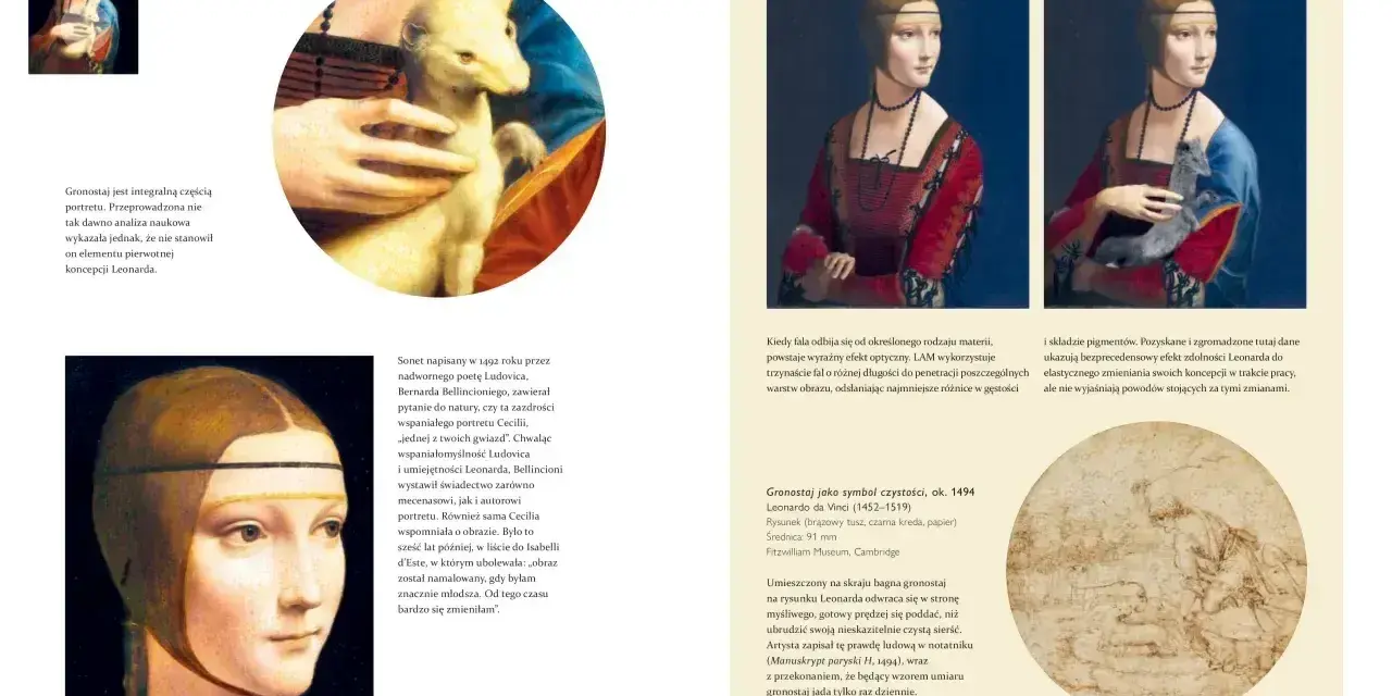 Obraz przedstawia portret kobiety z gronostajem, symbolizującym czystość. Analiza naukowa odkrywa ciekawe symbole i ich znaczenie w dziełach Leonarda da Vinci.