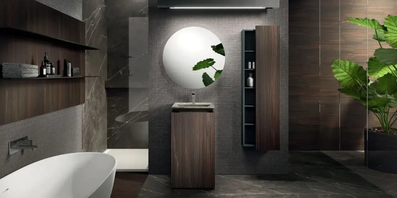 Baños gris y madera: el secreto para un diseño moderno y acogedor