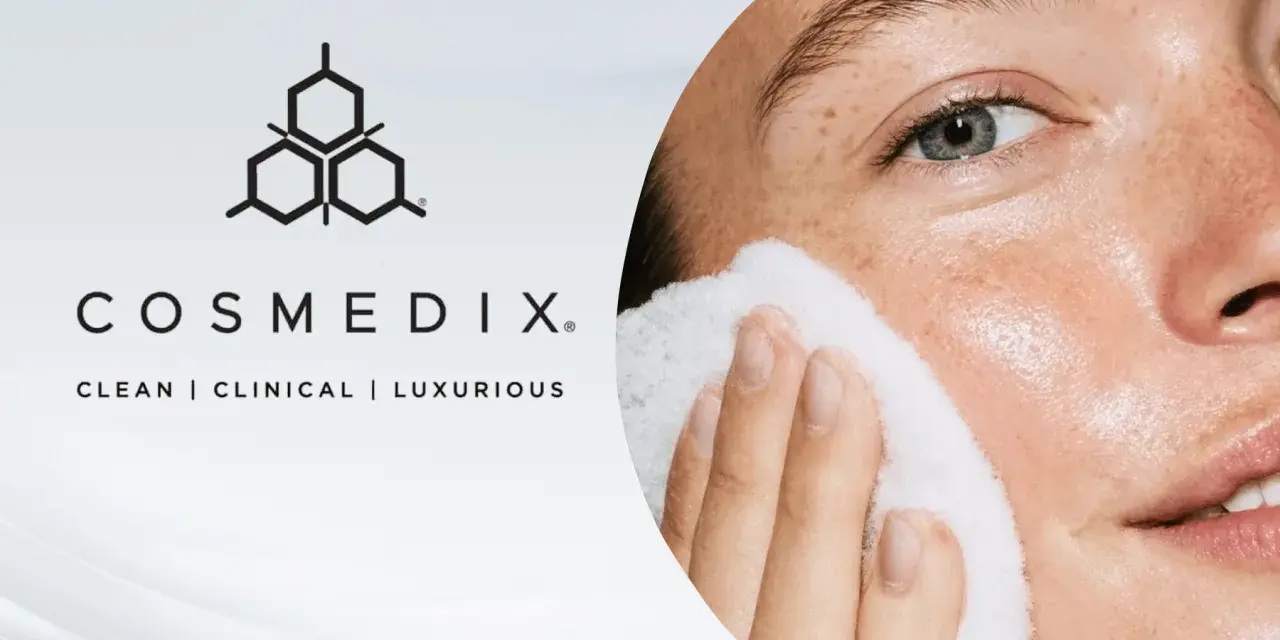 A woman's face is gently cleansed with a white pad, showcasing the benefits of enzyme exfoliation for radiant skin.