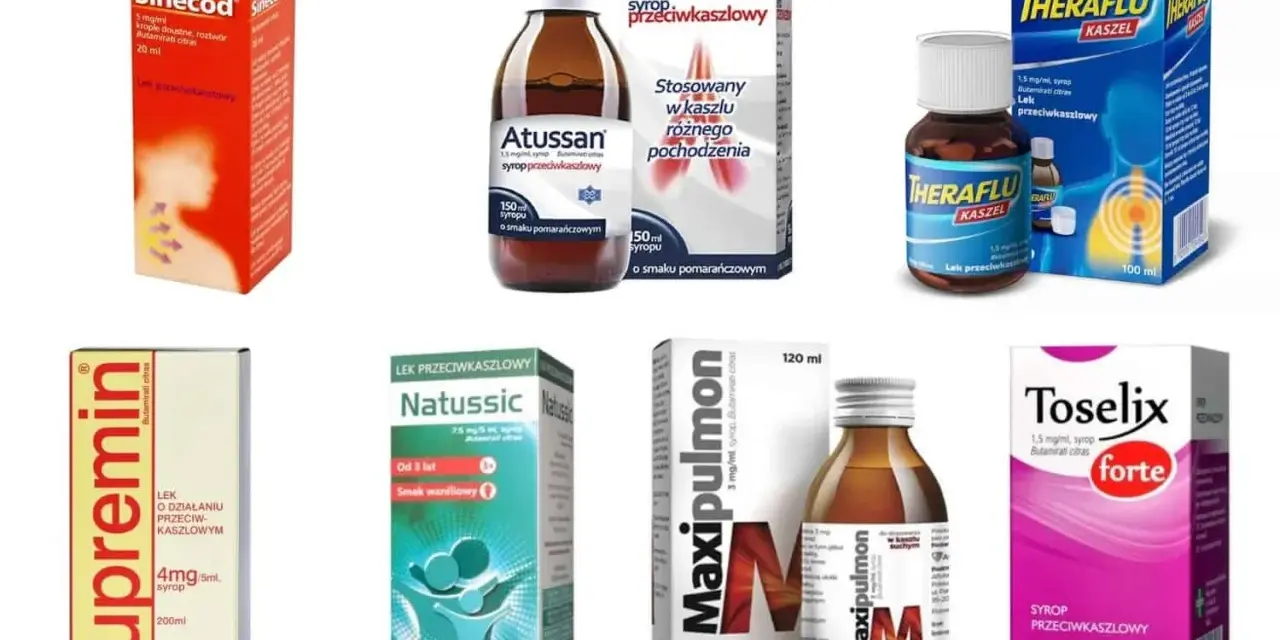 Supremin, lek przeciwkaszlowy w syropie, obok innych leków na kaszel jak Atussan, Therflu, Natussic, Maxipulmon i Toselix.