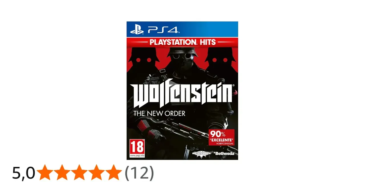 Caja del juego Wolfenstein: The New Order para PS4, con una puntuación de 5 estrellas. ¡Una guía esencial para este título!