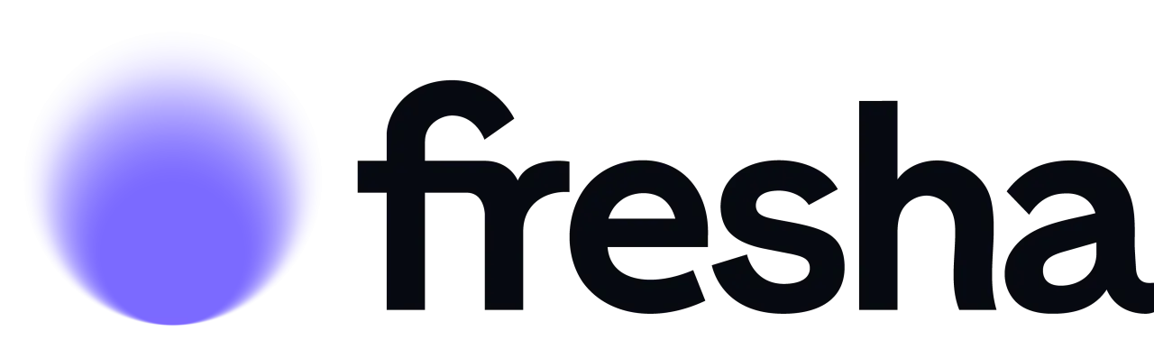 Logo de Fresha con un círculo morado y el texto "fresha". Busca fresha opiniones para saber más.