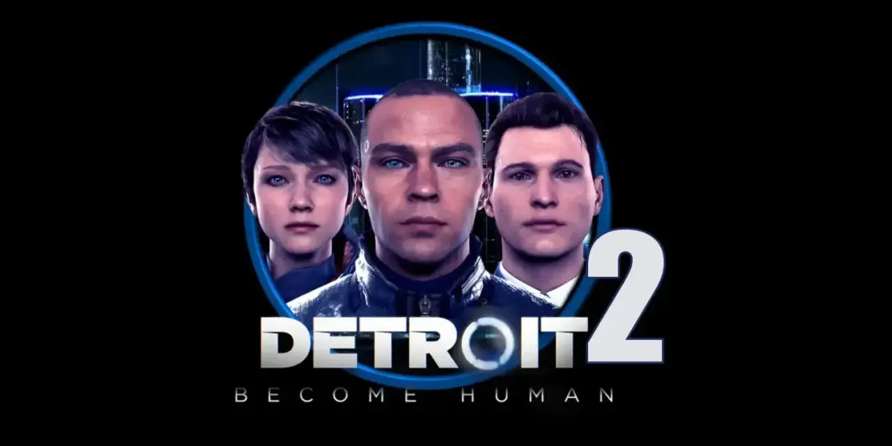 Los rostros de Kara, Markus y Connor en el logo de Detroit Become Human 2.