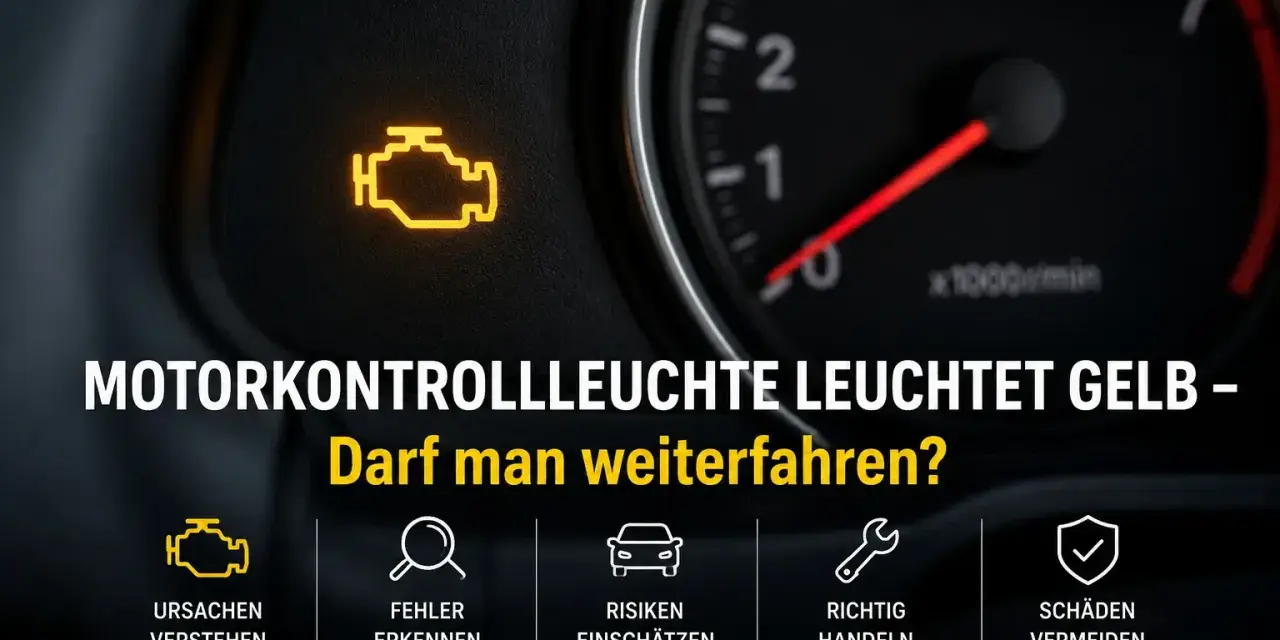 Gelbe Motorkontrollleuchte leuchtet: Darf man mit Motorkontrollleuchte fahren? Infos zu Ursachen, Risiken & richtigem Handeln.