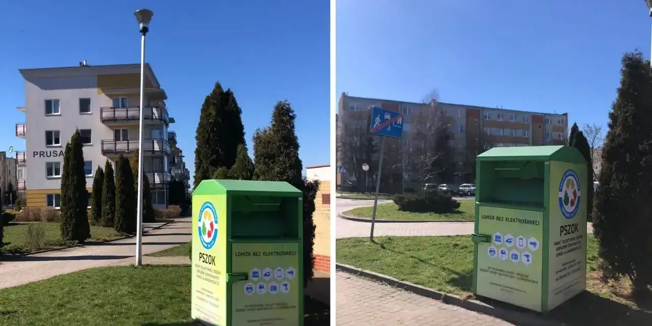 Zielony PSZOK, punkt selektywnej zbiórki elektrośmieci, to miejsce, gdzie wyrzucić kable i inne zużyte urządzenia.