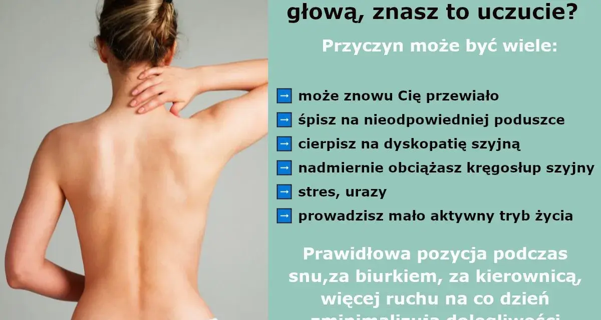 Kobieta masuje bolesny kark, gdzie jest przyczyna bólu? Może to przewianie, zła poduszka, dyskopatia, stres lub siedzący tryb życia.