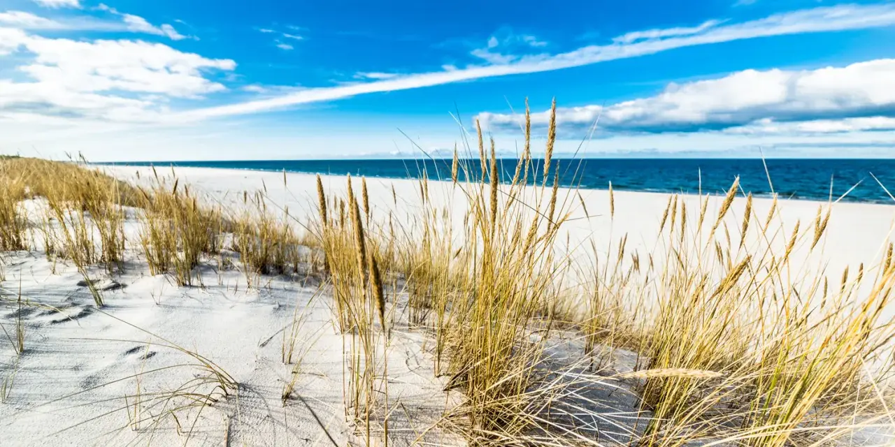 Piasek, trawy morskie i błękitne niebo nad Bałtykiem – to jedne z najpiękniejszych plaż w Polsce.