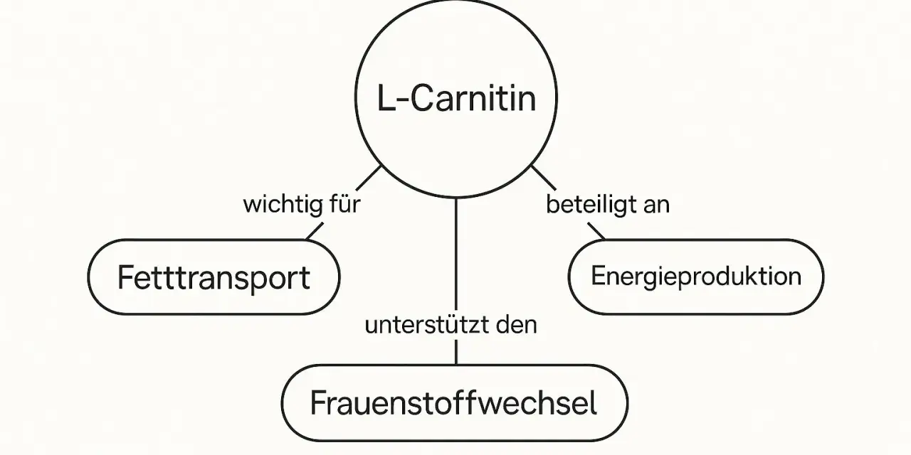 L-Carnitin ist wichtig für den Fetttransport, beteiligt an der Energieproduktion und unterstützt den Frauenstoffwechsel.