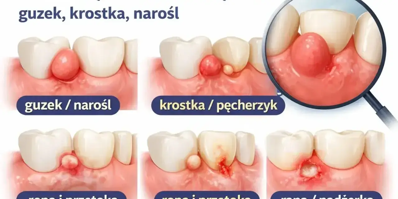 Guzki, krostki, ropnie i rany na dziąsłach. Moje zęby i dziąsła bolą, potrzebuję pomocy dentysty.