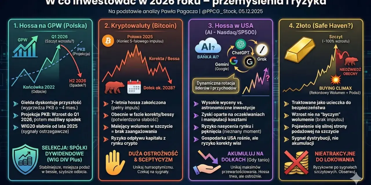 Złoto jako bezpieczna przystań: czy opłaca się inwestować w złoto? Analiza pokazuje potencjalny wzrost, ale też sygnały dystrybucji.