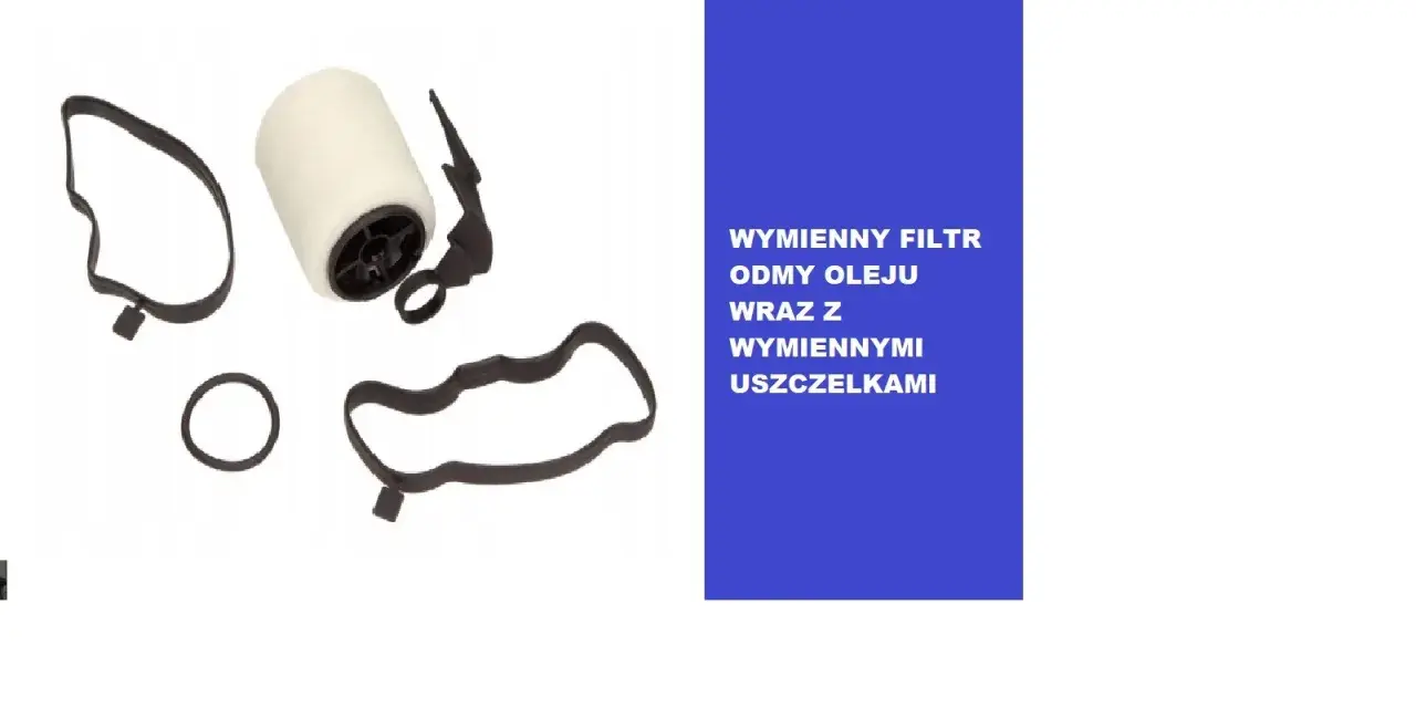 Filtr odmy oleju z uszczelkami. Wymiana zapobiega nieszczelna odma objawy.