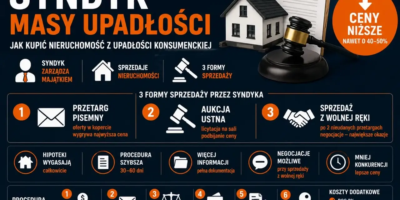 Syndyk masy upadłościowej zarządza majątkiem, sprzedaje nieruchomości. Brak majątku nie jest przeszkodą w zakupie. Ceny niższe nawet o 40-50%.