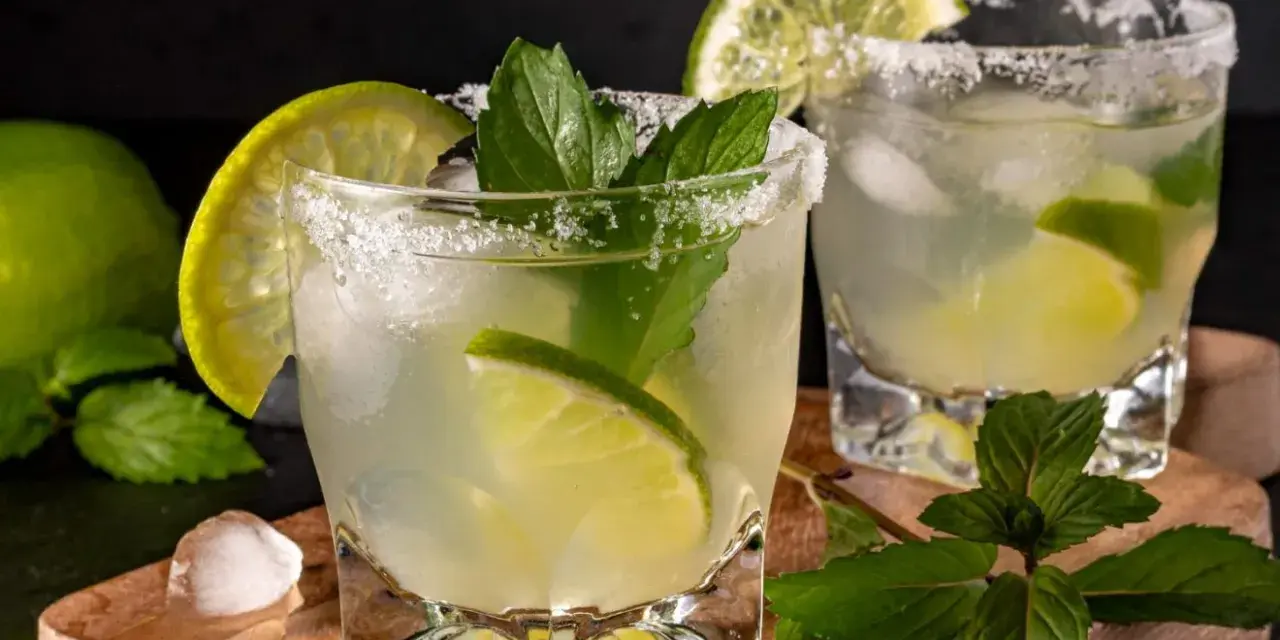 Orzeźwiające mojito z limonką i miętą, idealne na upalne dni. Lód, cukier i świeże składniki tworzą idealną kompozycję.