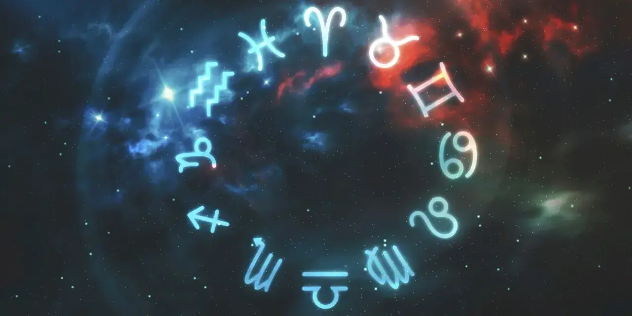 Zodiakalny krąg z symbolami, od Barana do Ryb. Panna od 23 sierpnia do 22 września.