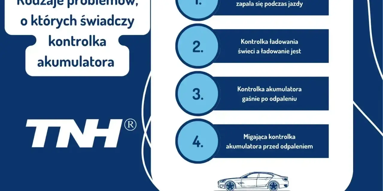 Rodzaje problemów z kontrolką akumulatora: zapala się podczas jazdy, świeci kontrolka ładowania, gaśnie po odpaleniu lub miga przed odpaleniem.