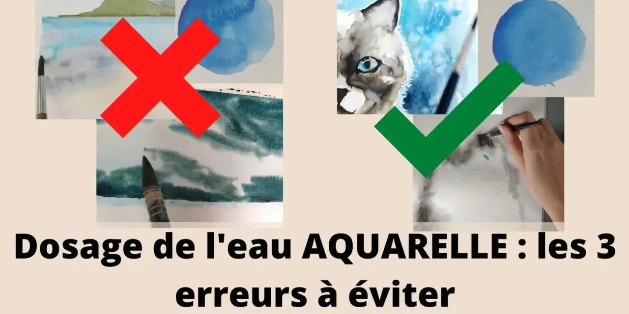 Exemples de peinture à l'acrylique et à l'eau : une croix rouge sur des paysages et une coche verte sur un chat.